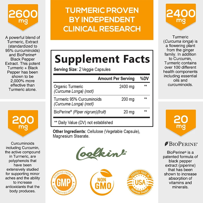 Suplemen Kurkumin dengan Lada  - Turmeric Curcumin Capsule ulasan dan harga