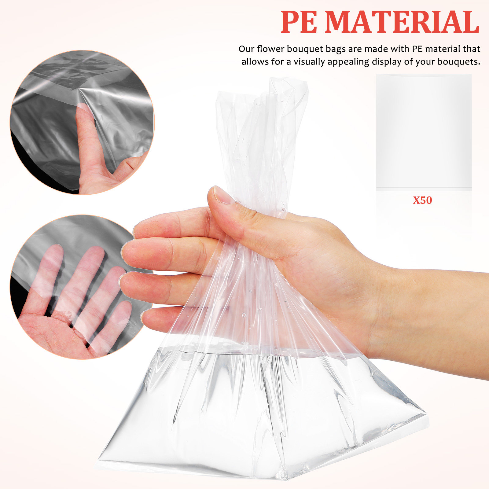 50 Buah Tas Bunga Plastik Tas  - Nutrition & Fitness Station ulasan dan harga