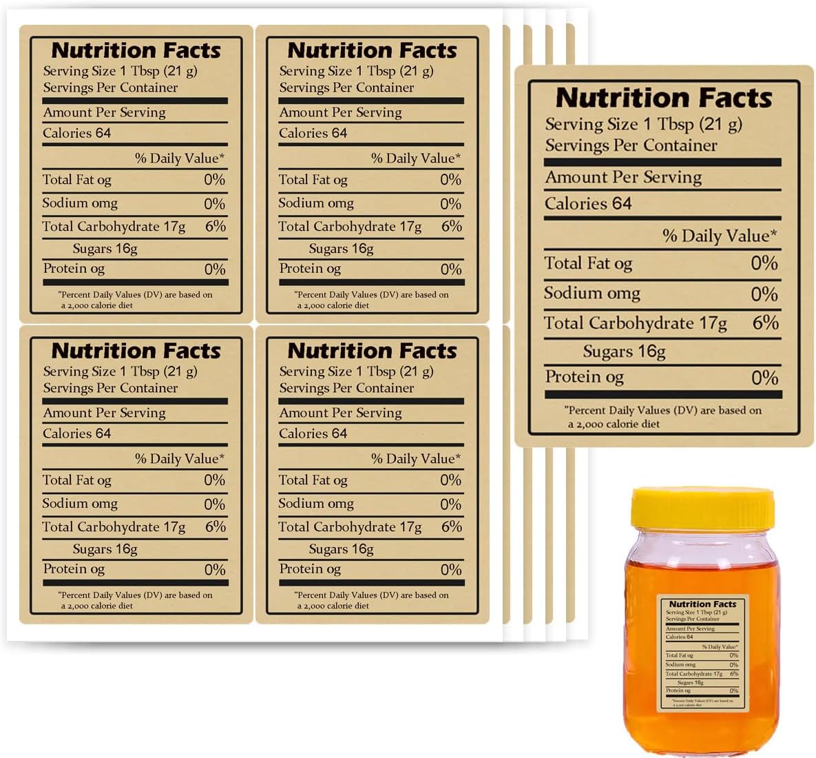 600pcs Label Madu Kraft Pereka - Nutrition & Fitness Station ulasan dan harga